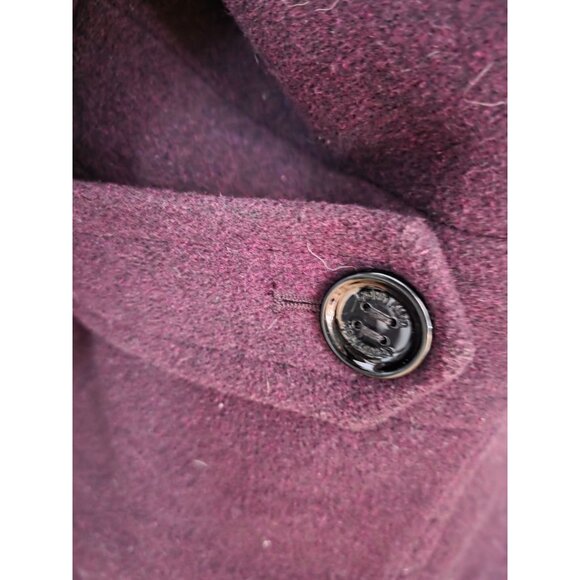 Calvin Klein Womens Wool Blend Double-Breasted Coat Purple Size XL - Picture 9 of 9